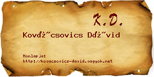 Kovácsovics Dávid névjegykártya